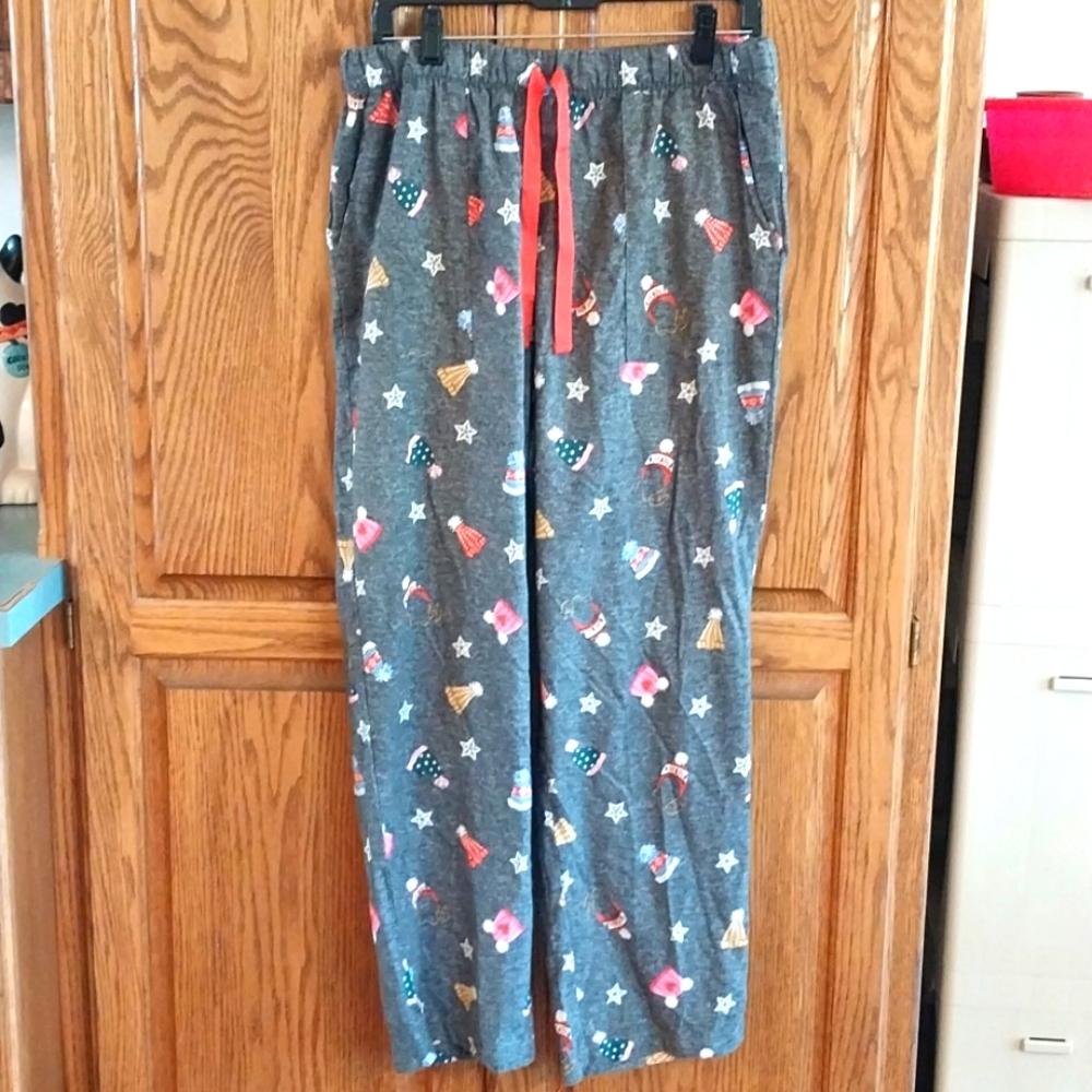 Joyspun NWOT Women's Christmas  Holiday Theme Pajama Pants Size M Grey M…